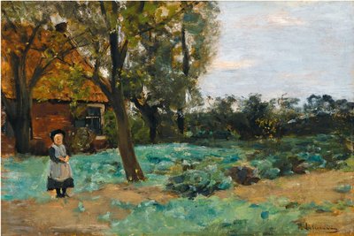 Dutch Farmhouse with Child by Max Liebermann